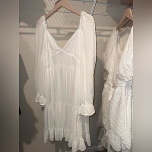 ARULA White Textured Dress